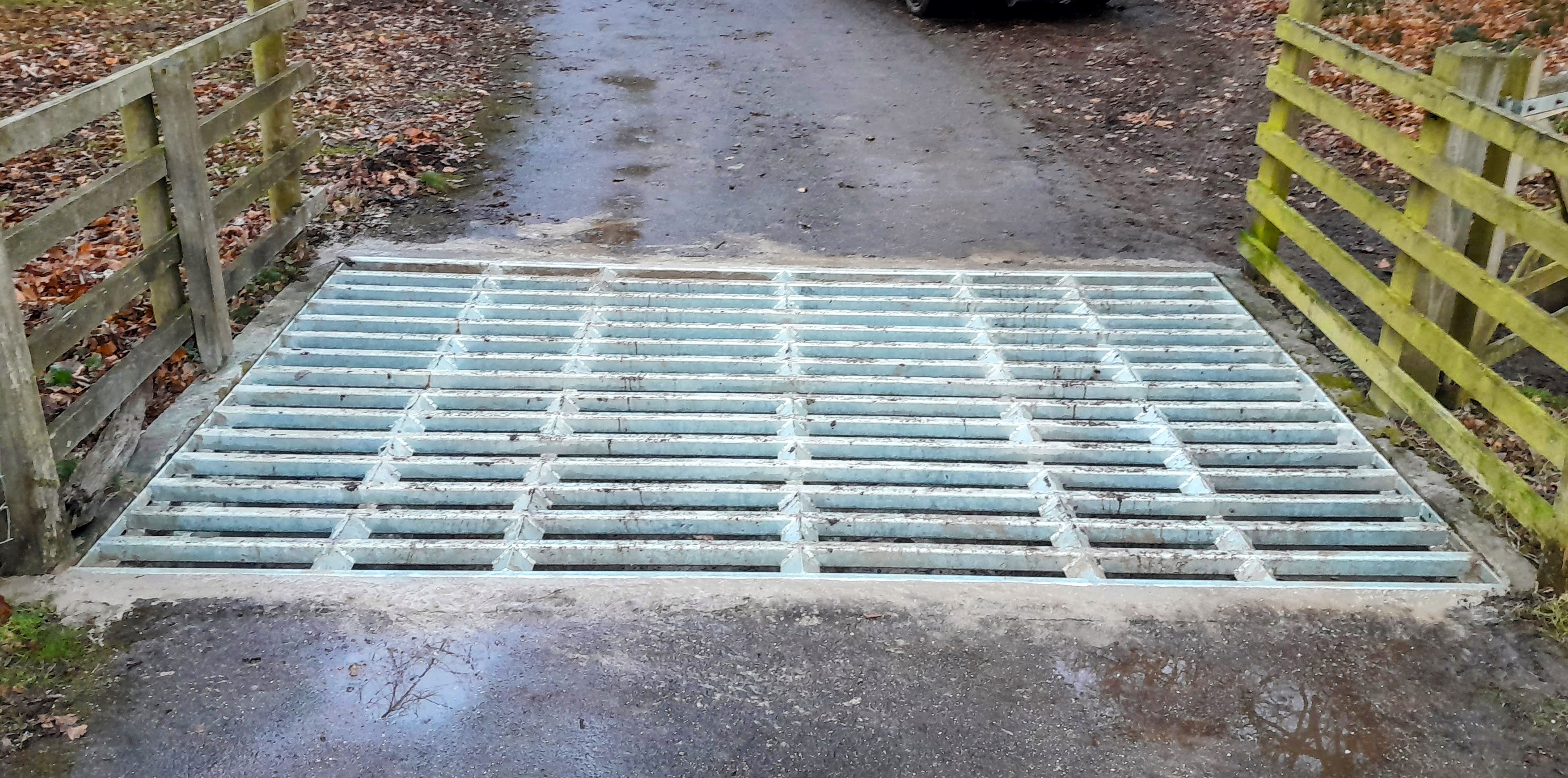 Replacement cattle grid installed